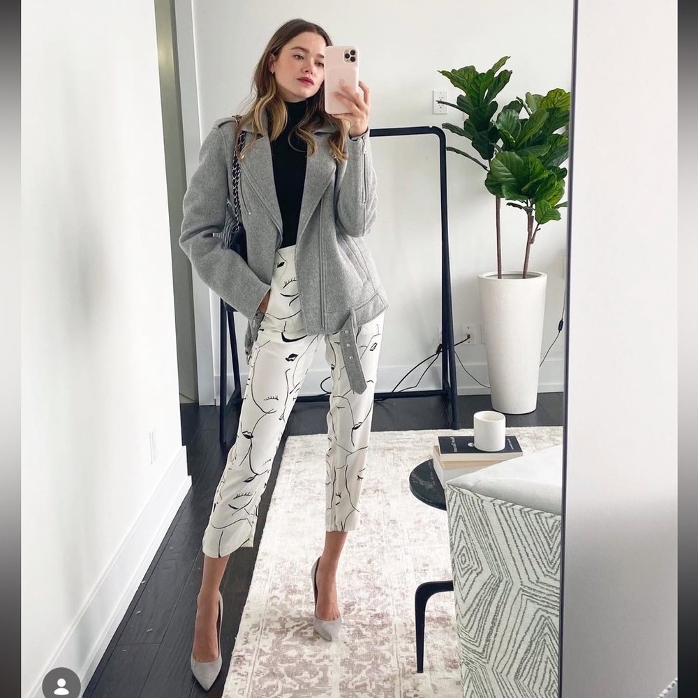 Theory Tralsmin Moto 100% Cashmere Jacket in Dark Grey in Medium